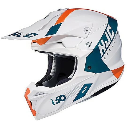 Cross Enduro Motorradhelm HJC I50 ERASED MC47SF Weiß Orange Blau 3 Cross Enduro Motorradhelm HJC I50 ERASED MC47SF Weiß Orange Blau