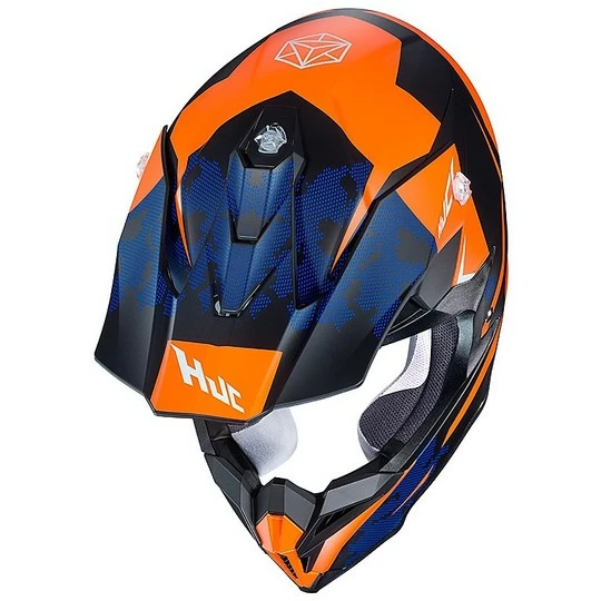 Cross Enduro Motorradhelm HJC I50 Tona MC7SF Orange Blau 4 Cross Enduro Motorradhelm HJC I50 Tona MC7SF Orange Blau – Bild 2