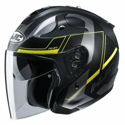 Doppelvisier Jet Helm Aus HJC Faser FG-JET KOMINA MC4HSF Matt Schwarz Gelb