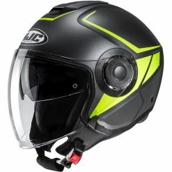Doppelvisier Jet Helm HJC I40 CAMET MC4HSF Schwarz Gelb Fluo