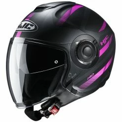 Doppelvisier Motorradhelm HJC I40 REMI MC8SF Schwarz Pink Opak