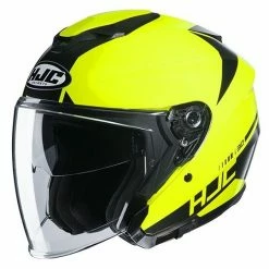 Doppelvisier Motorradhelm Jet HJC I30 BARAS MC4H Gelb Fluo