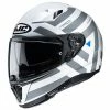 Full Face Doppelvisier Motorradhelm HJC I70 WATU MC1 Weiß Grau