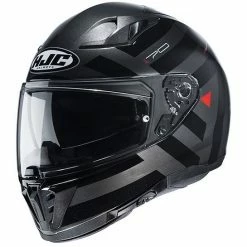 Full Face Doppelvisier Motorradhelm HJC I70 WATU MC5 Schwarz Grau