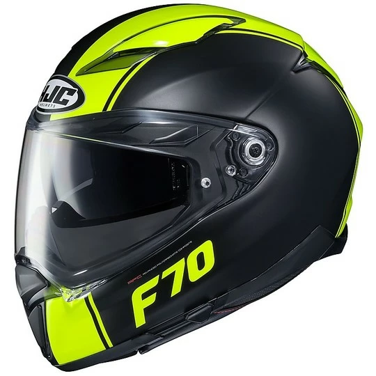 Full Face Fiberglas Helm Doppelvisier Motorrad HJC F70 MAGO MC2SF Schwarz Matt Gelb Fluo 3 Full Face Fiberglas Helm Doppelvisier Motorrad HJC F70 MAGO MC2SF Schwarz Matt Gelb Fluo
