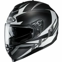 Integral Motorrad Helm HJC C70 Doppel Visier Troky MC5SF Schwarz Grau