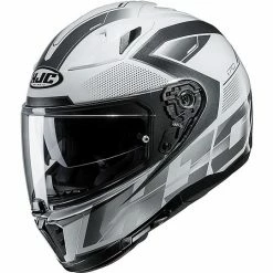 Integral Motorrad Helm HJC I70 Doppel Visier MC5 Asymmetrisch Schwarz Weiß Silber