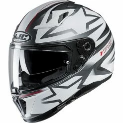 Integral Motorradhelm HJC I70 Doppel Visier Cravia MC10SF Weiß Grau