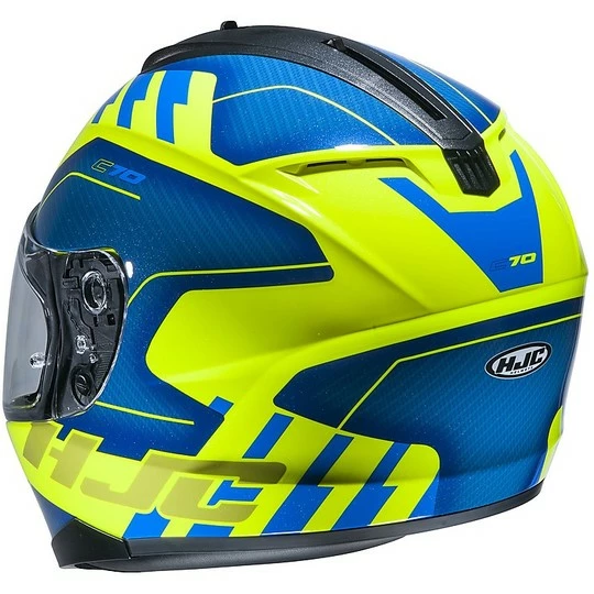 Integralhelm Doppelvisier Motorrad HJC C70 KORO MC3H Gelb Fluo Blau 4 Integralhelm Doppelvisier Motorrad HJC C70 KORO MC3H Gelb Fluo Blau – Bild 2