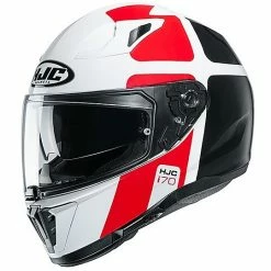 Integralhelm Doppelvisier Motorrad HJC I70 PRIKA MC1 Weiß Schwarz Rot
