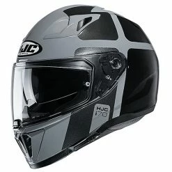 Integralhelm Doppelvisier Motorrad HJC I70 PRIKA MC5 Grau Schwarz