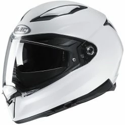 Integralhelm Fiber Double Visor Motorrad HJC F70 Metall Weiß Glänzend