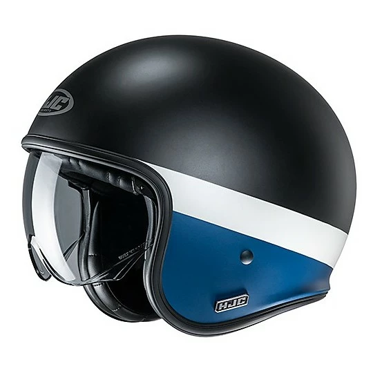 Jet Custom Helm Aus Fiber HJC V30 PEROT MC2SF Schwarz Weiß Blau Matt 3 Jet Custom Helm Aus Fiber HJC V30 PEROT MC2SF Schwarz Weiß Blau Matt