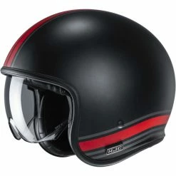 Jet Custom Helm Aus Fiber HJC V30 SENTI MC1SF Schwarz Matt Rot