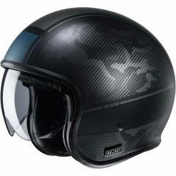 Kundenspezifischer Jet-Helm Aus Faser HJC V30 ALPI MC5SF Schwarz Matt Grau