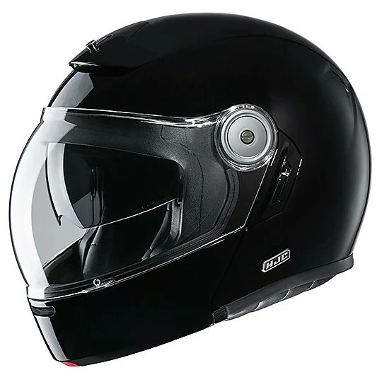 Modularer Fiberhelm Im Vintage Style Motorrad HJC V90 Solid Black 3 Modularer Fiberhelm Im Vintage Style Motorrad HJC V90 Solid Black