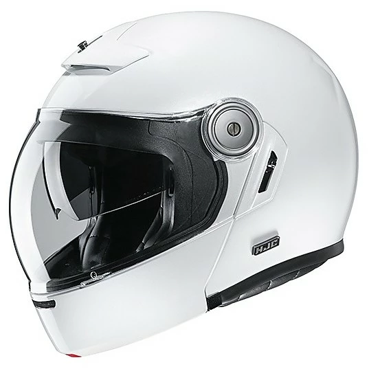 Modularer Fiberhelm Im Vintage Style Motorrad HJC V90 Solid White 3 Modularer Fiberhelm Im Vintage Style Motorrad HJC V90 Solid White