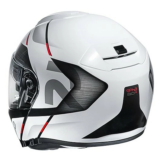 Modularer Helm Mit Doppelfaser-Homologation P / J HJC RPHA 90 BEKAVO MC1 Weiß Rot 5 Modularer Helm Mit Doppelfaser-Homologation P / J HJC RPHA 90 BEKAVO MC1 Weiß Rot – Bild 3