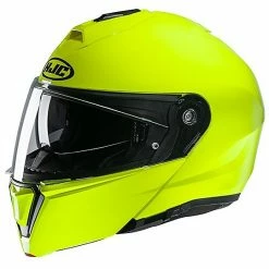 Modularer Helm Mit Doppelter Homologation P / J Moto HJC I90 Solid Yellow Fluo