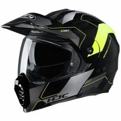 Touring Modularer Motorradhelm HJC C80 ROX MC4H Schwarz Gelb Fluo