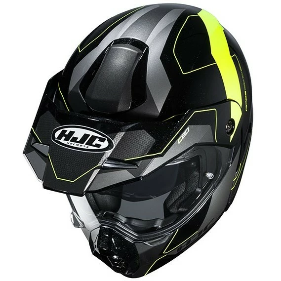 Touring Modularer Motorradhelm HJC C80 ROX MC4H Schwarz Gelb Fluo 4 Touring Modularer Motorradhelm HJC C80 ROX MC4H Schwarz Gelb Fluo – Bild 2