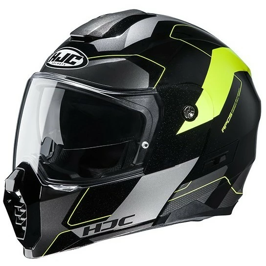 Touring Modularer Motorradhelm HJC C80 ROX MC4H Schwarz Gelb Fluo 6 Touring Modularer Motorradhelm HJC C80 ROX MC4H Schwarz Gelb Fluo – Bild 4