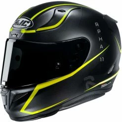 Vollgesichts-Motorradhelm Aus HJC-Faser RPHA 11 JARBAN MC4HSF Schwarz Gelb Fluo Matt