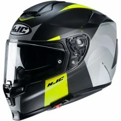 Vollgesichts-Motorradhelm Aus HJC-Faser RPHA 70 WODY MC4HSF Schwarz Grau Gelb Matt