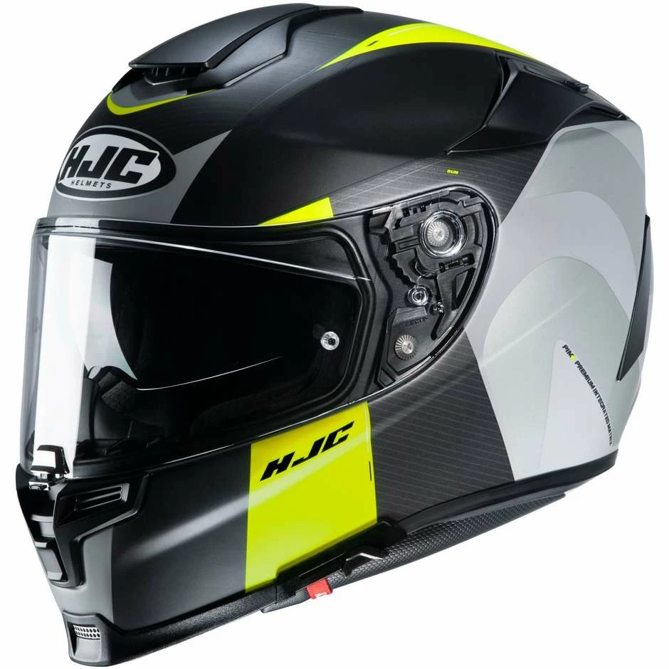 Vollgesichts-Motorradhelm Aus HJC-Faser RPHA 70 WODY MC4HSF Schwarz Grau Gelb Matt 3 Vollgesichts-Motorradhelm Aus HJC-Faser RPHA 70 WODY MC4HSF Schwarz Grau Gelb Matt