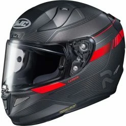 Vollvisier-Motorradhelm HJC Carbon RPHA 11 Carbon NAKRI MC1SF Schwarz Rot